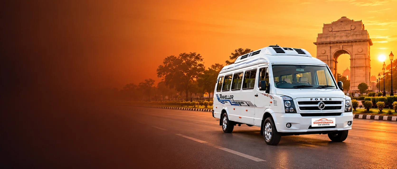 Sunset Traveller at India Gate Background